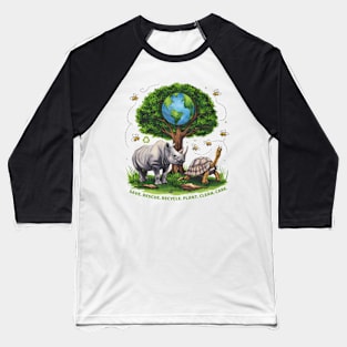 Save Bees Rescue Animals Recycle Plastic Earth Day Baseball T-Shirt